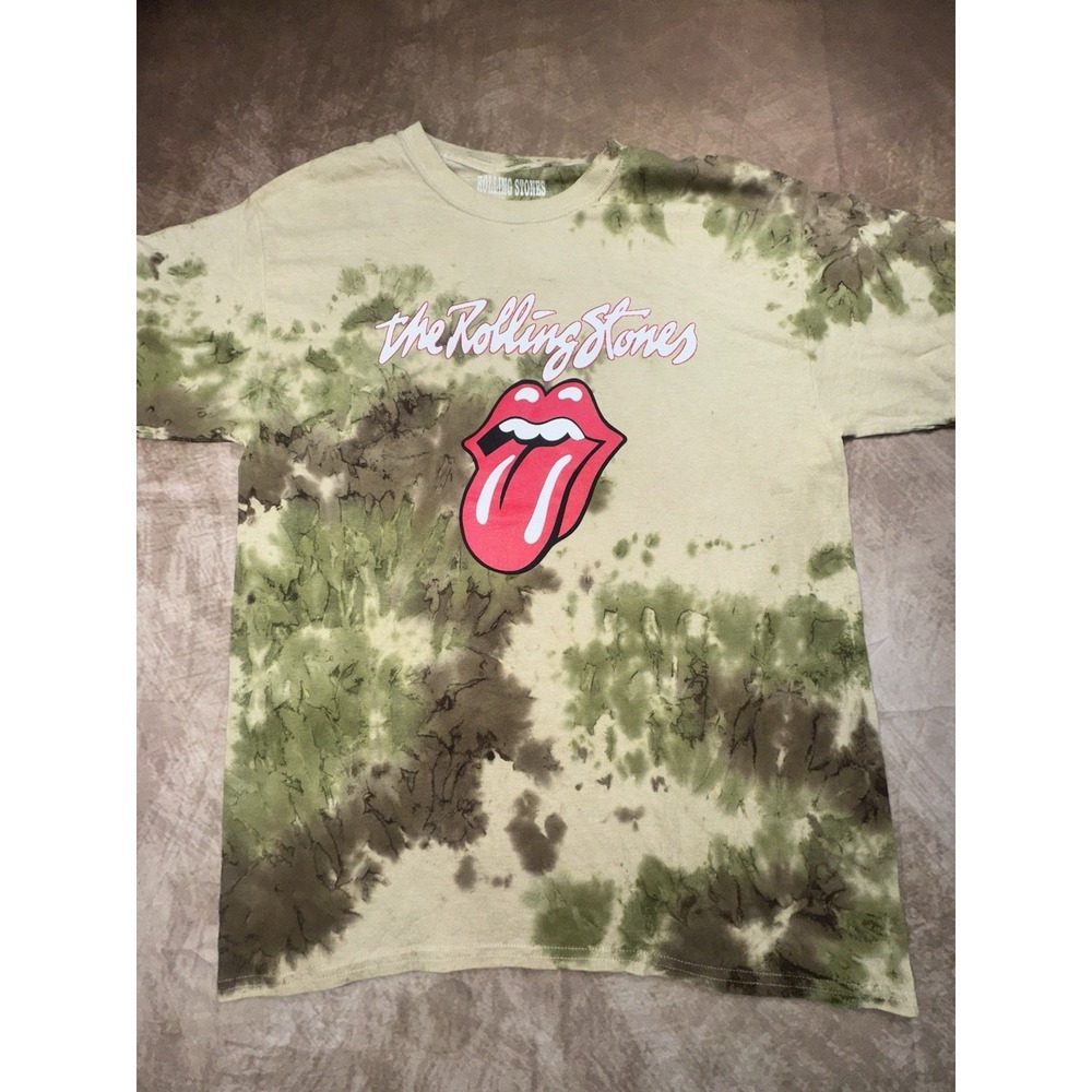 The Rolling Stones Rock Band Concert Tie-Dye Classic Logo T-Shirt L ~ NWOT